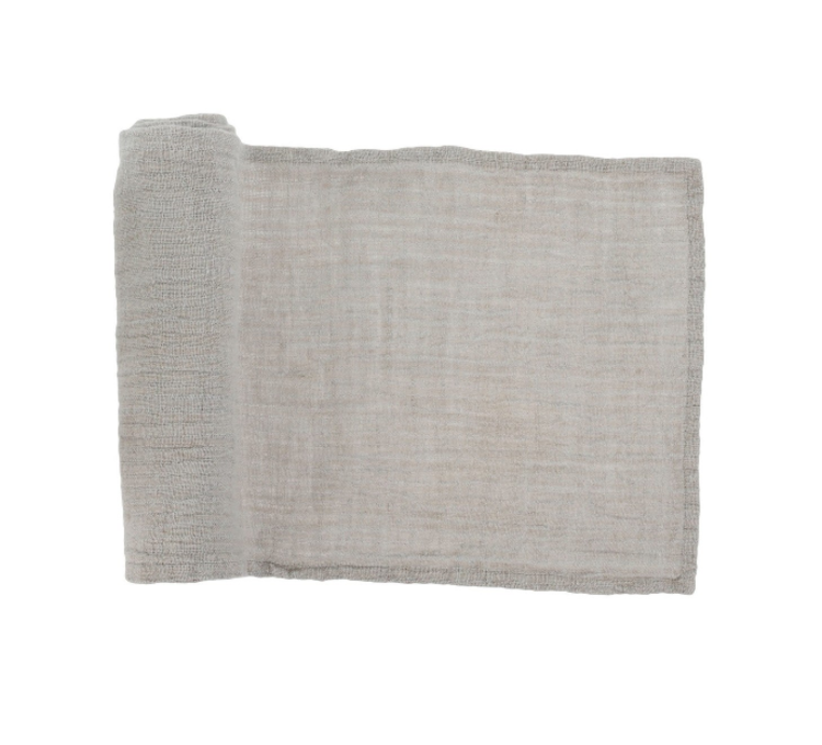 Warm Grey Linen Runner
