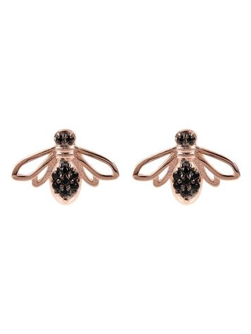 Black Spinel Bee Earrings