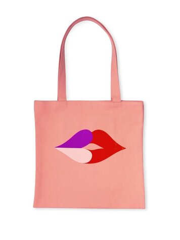 Heart Lips Canvas Tote