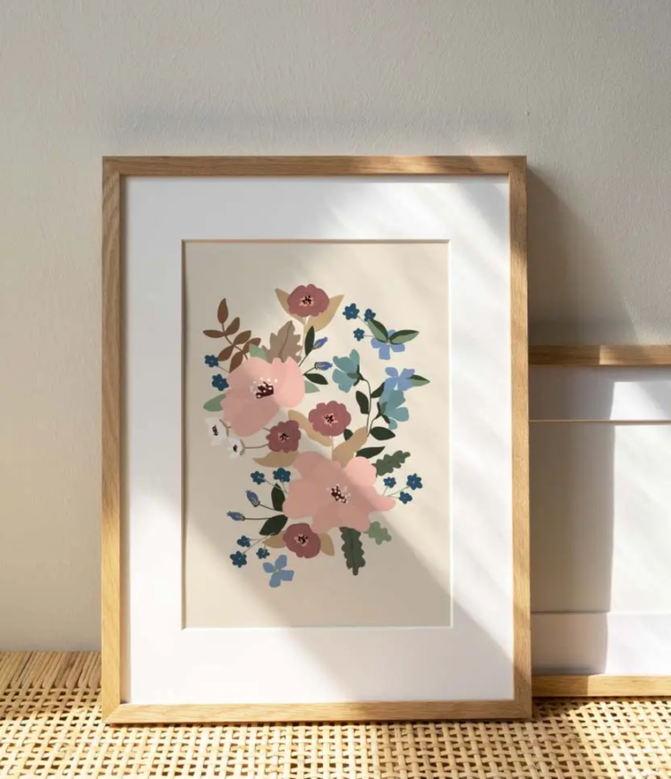 Les Fleurs Print Wall art Illustration