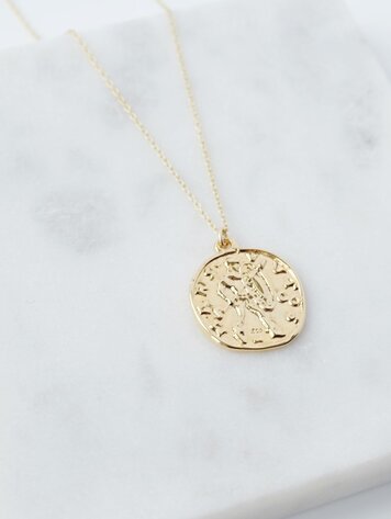 Gold Mars Coin Necklace