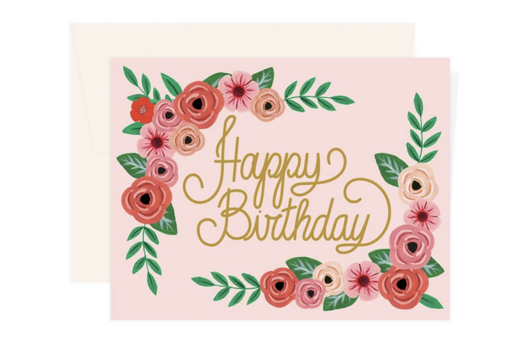 Happy Birthday Floral Rose