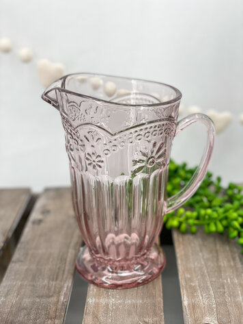 Pink Flower Pedestal Jug