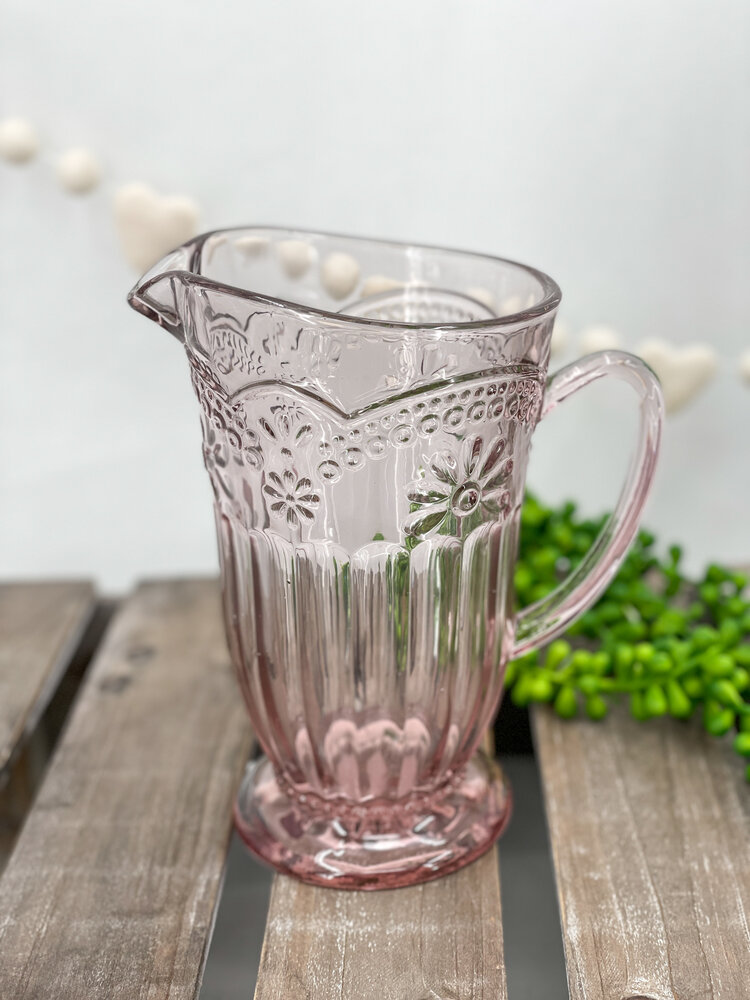 Pink Flower Pedestal Jug