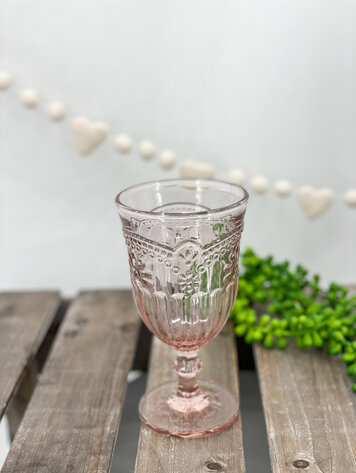 Pink Flower Wine Goblet