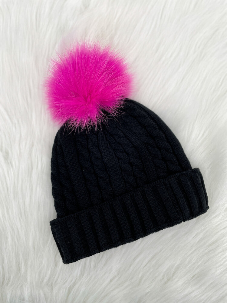 Kids Black Beanie with