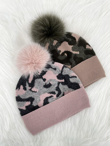 Camo Hat w/Fox Pom