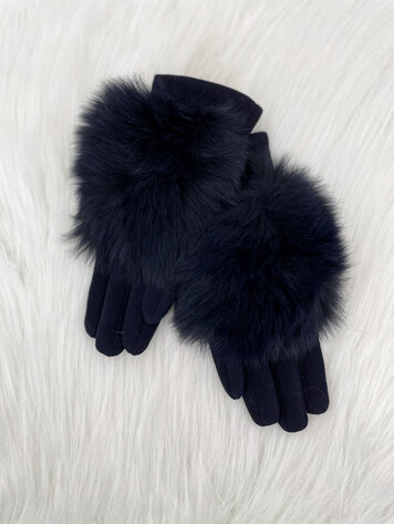 Fleece Gloves w/Fox Trim