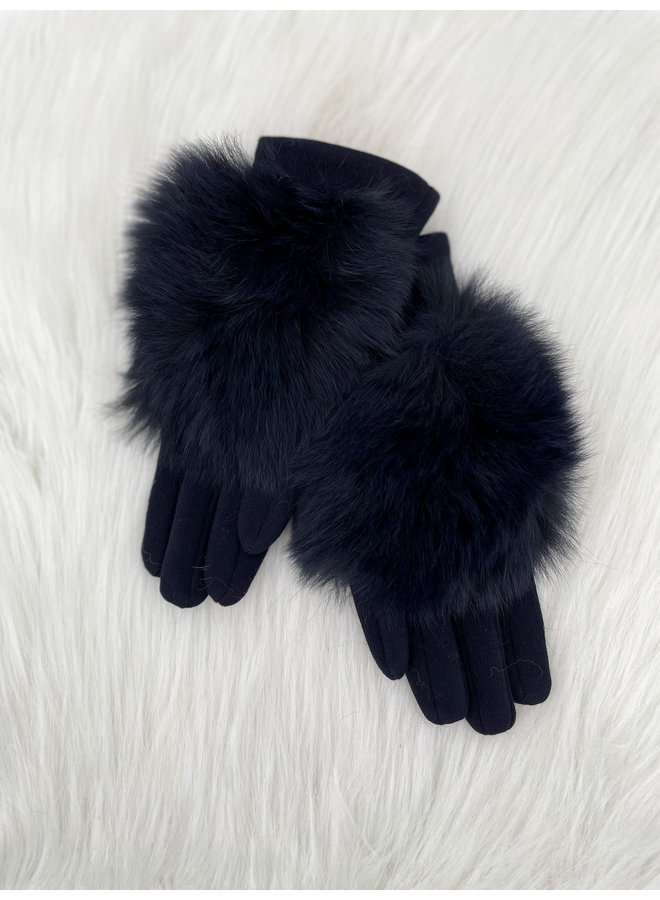Fleece Gloves w/Fox Trim