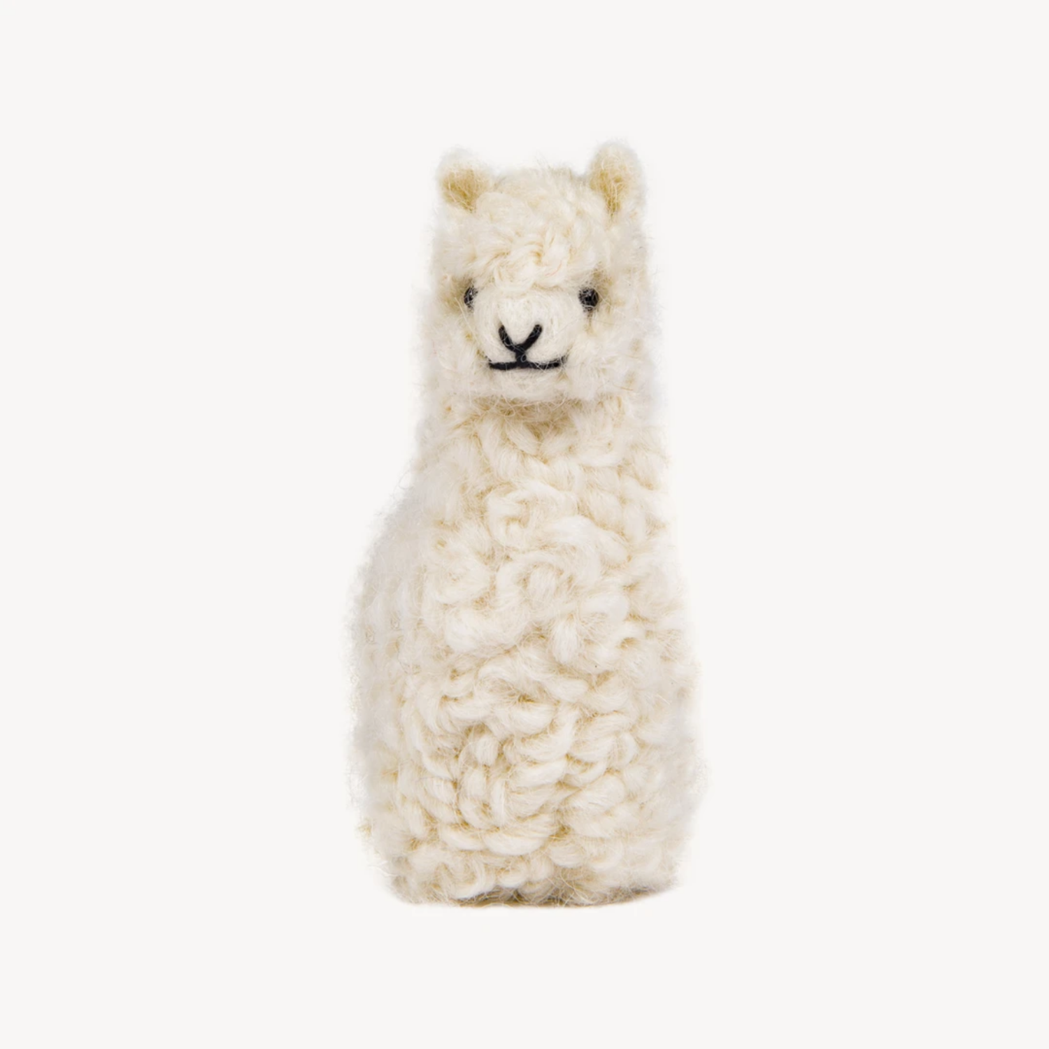 White Needle Felted Alpaca 3.5 - Adora Boutique