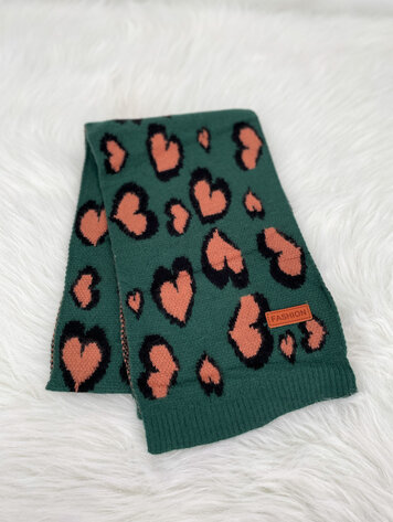 Kid's Heart Patterned Scarf