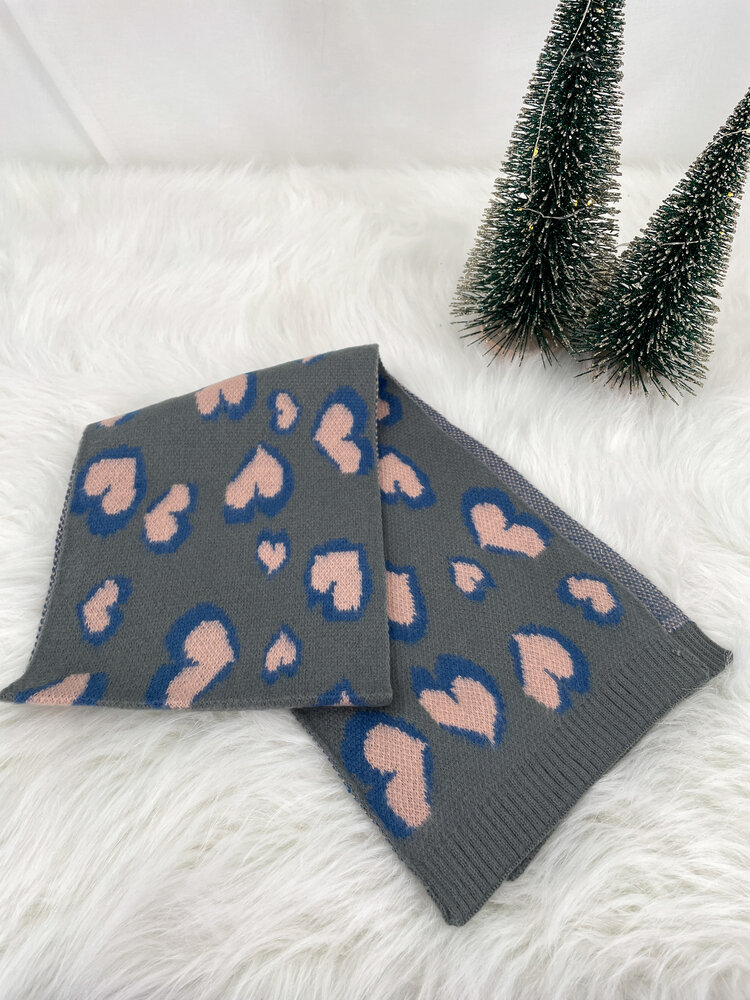 Kid's Heart Patterned Scarf