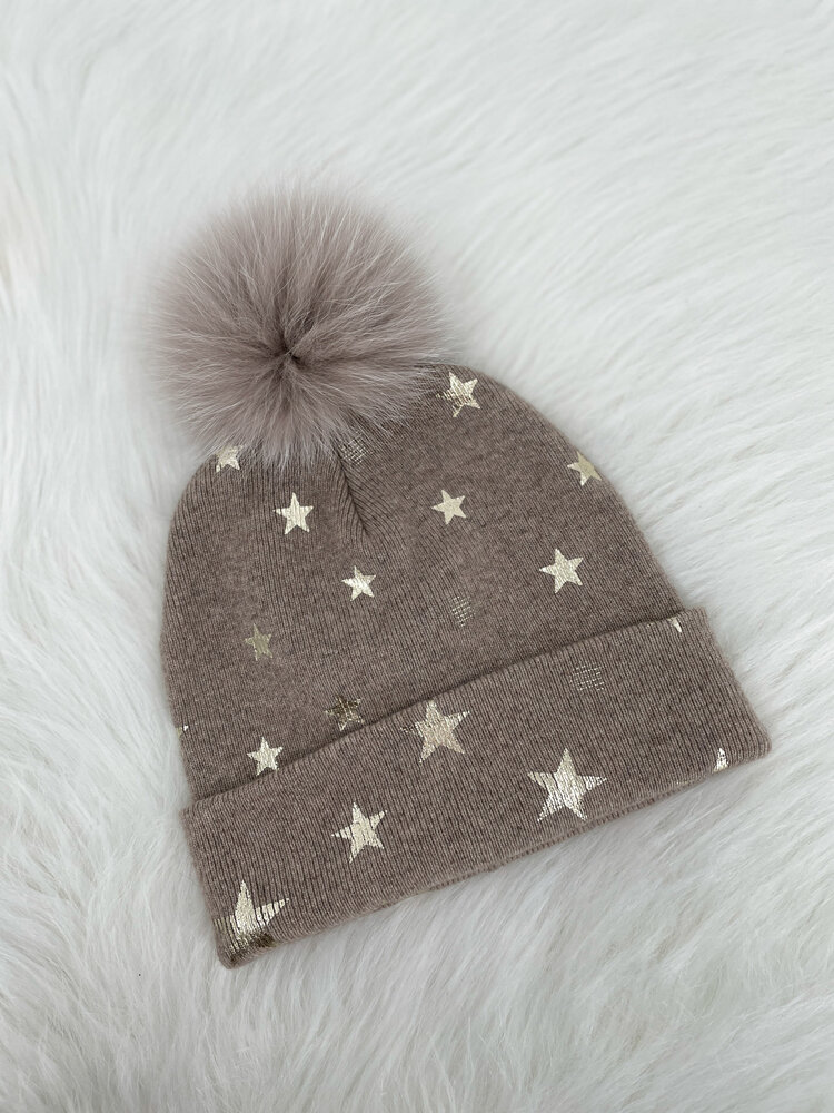 Star Hat w/Fox Pom