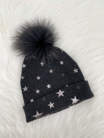 Star Hat w/Fox Pom