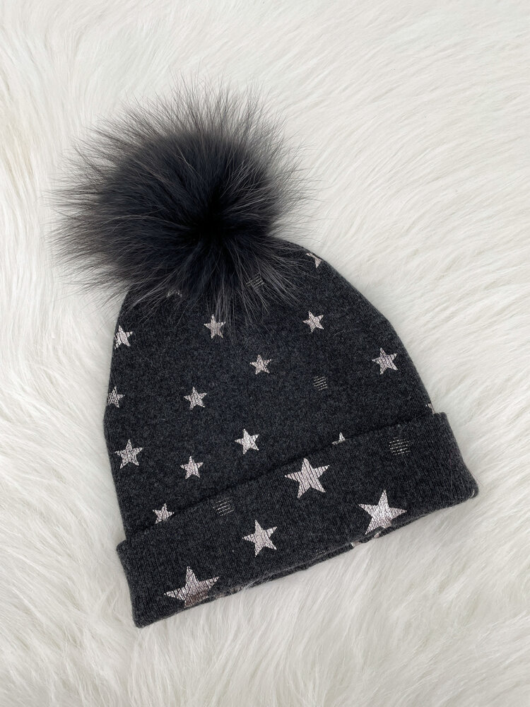 Star Hat w/Fox Pom