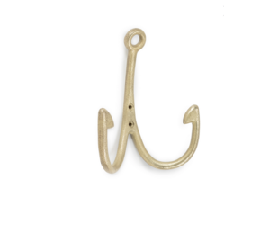 Fish Hook Double Wall Hook - Gold 6 - Adora Boutique