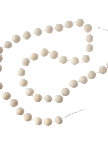 White Felt Pom Pom Garland