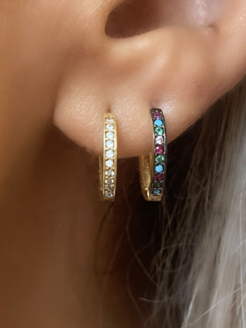 Rainbow Micro Huggie Hoops