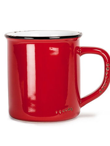 Red Enamel Look Mug