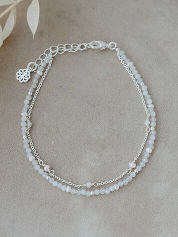 Bethany Bracelet White Moonstone/White Pearl