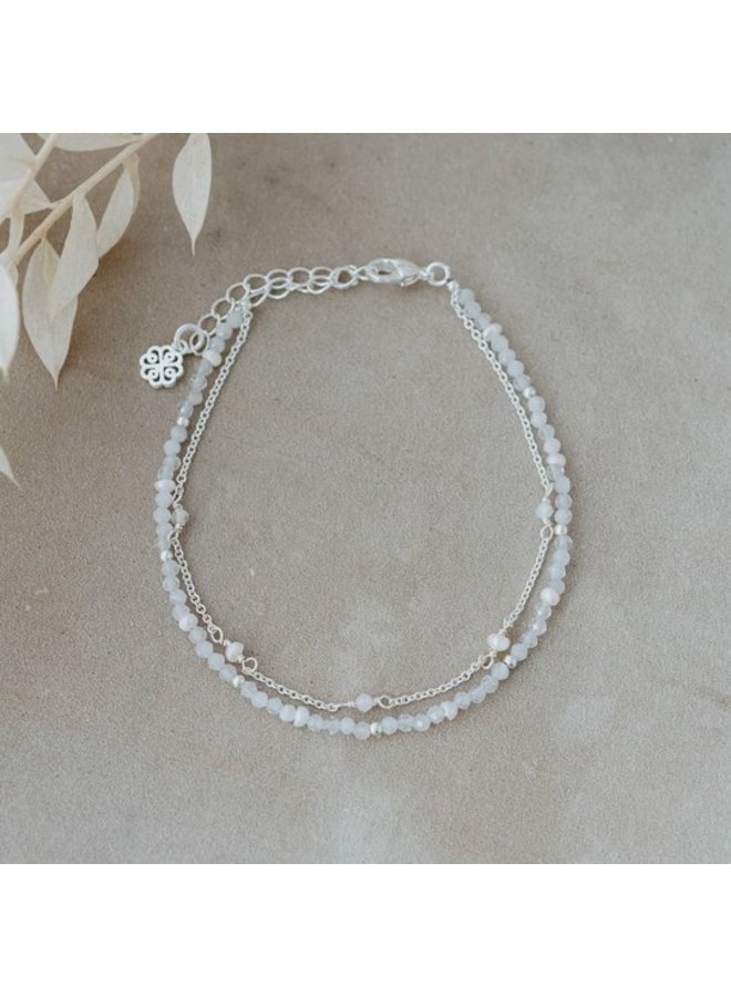 Bethany Bracelet White Moonstone/White Pearl