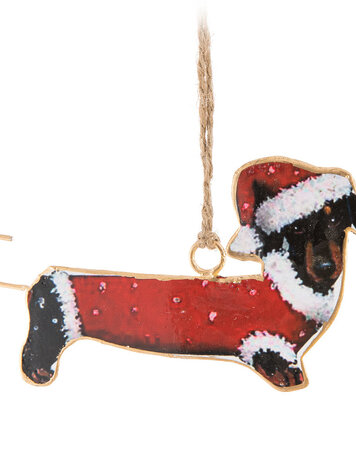 Festive Dachshund Ornament