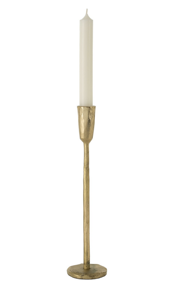 Gold Luna Forged Candlestick