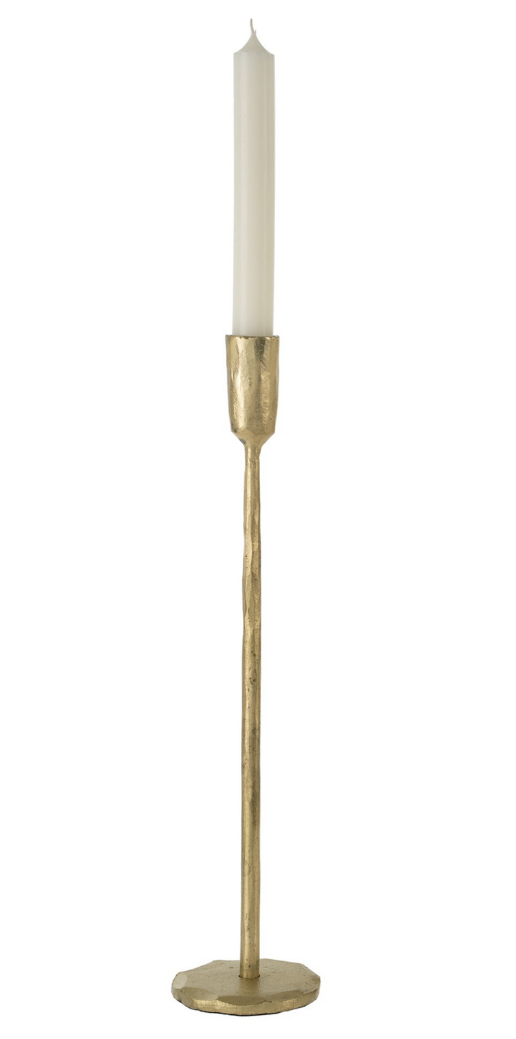 Gold Luna Forged Candlestick