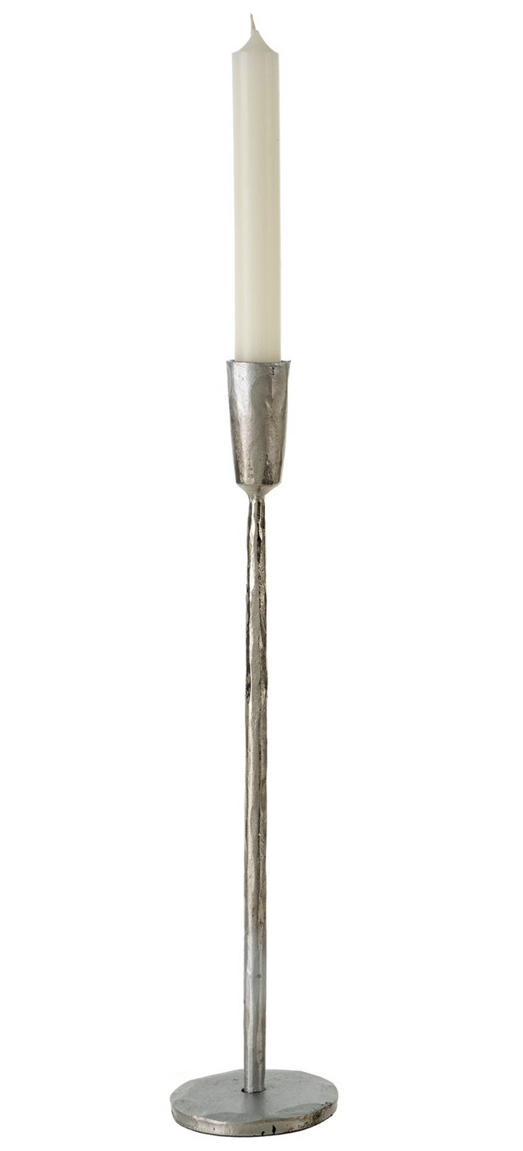 Silver Luna Forged Candlestick