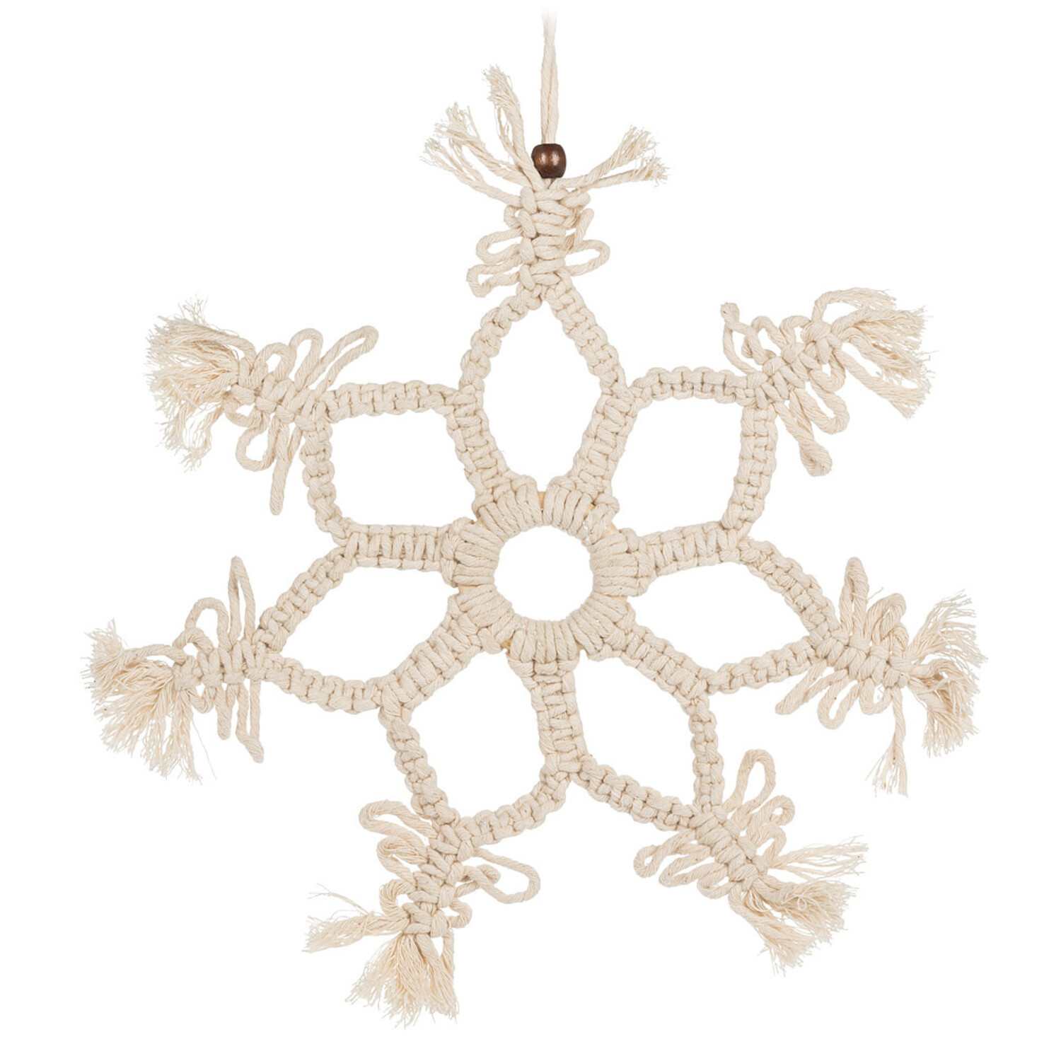 Large Snowflake Macrame Ornament Adora Boutique