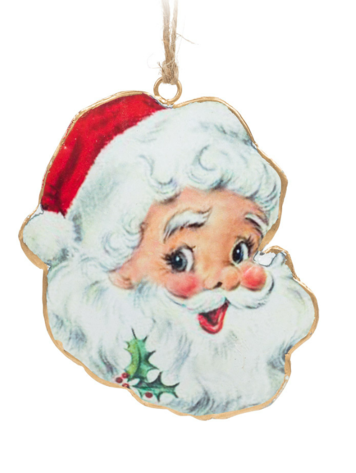 Retro Santa Head Ornament