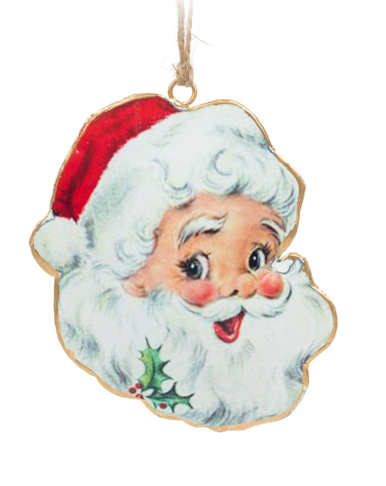 Retro Santa Head Ornament