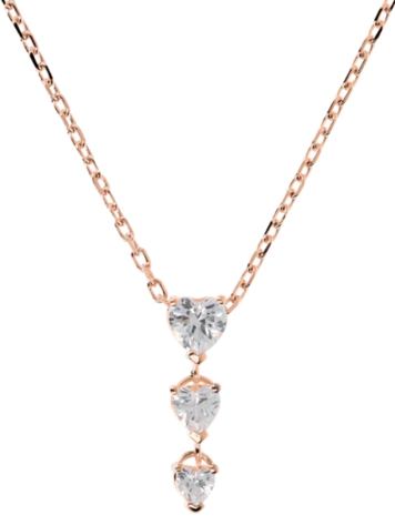 Rose Gold Three Heart Necklace