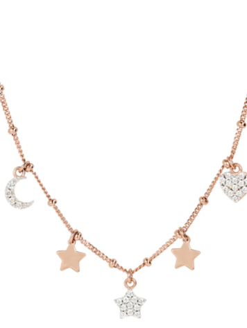 Miss Bronzallure Rose Gold Necklace w/ CZ Elements