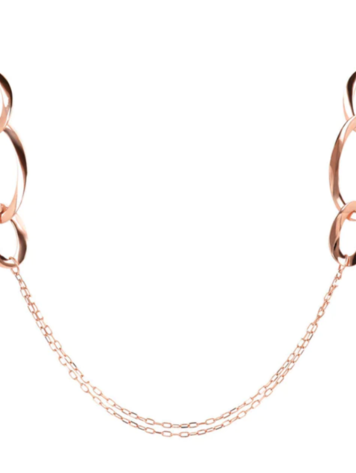 Golden Rose Oval Elements Station Necklace