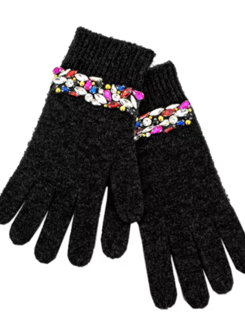 Knit Gloves with Crystals