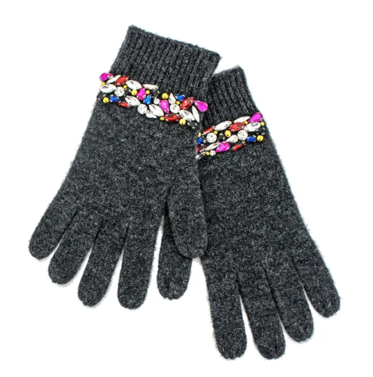 Knit Gloves with Crystals