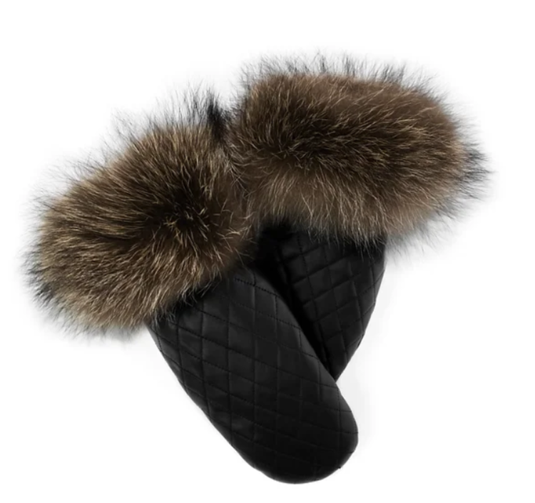 Quilted Leather Mittens