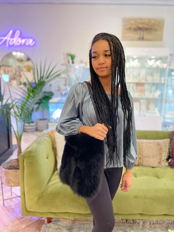 Fox Crossbody Bag with Leather Strap