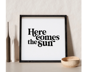 Here Comes the Sun Wood Sign - Adora Boutique