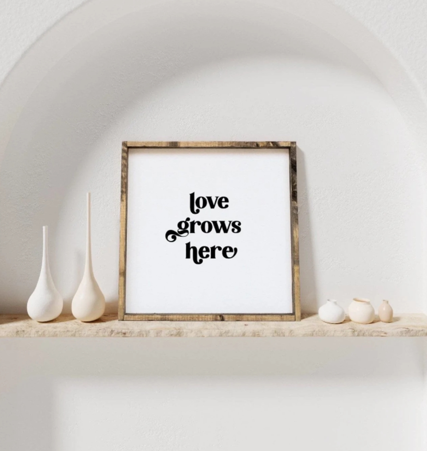 Love Grows Here Wood Sign Adora Boutique