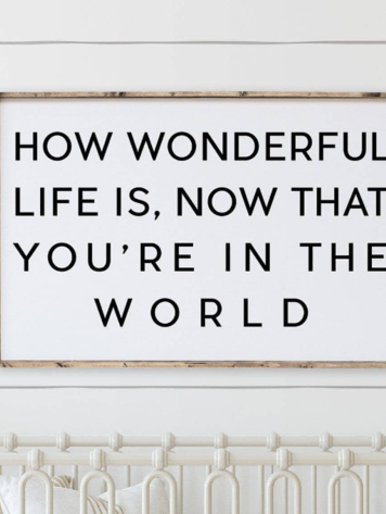 How Wonderful Life is Now That You're in the World Sign