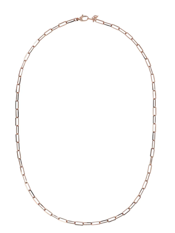 Yellow Gold Rectangular Link Necklace