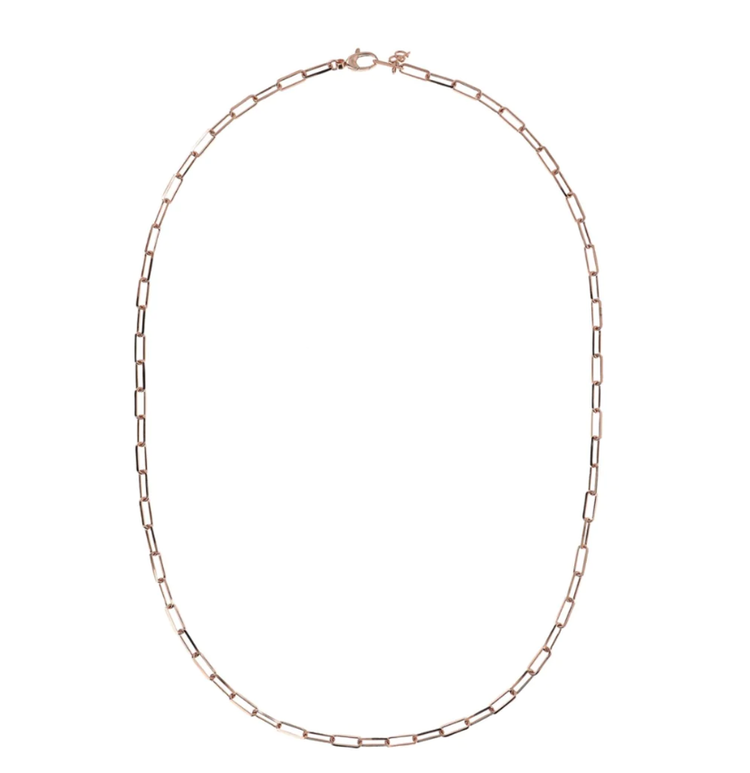 Yellow Gold Rectangular Link Necklace