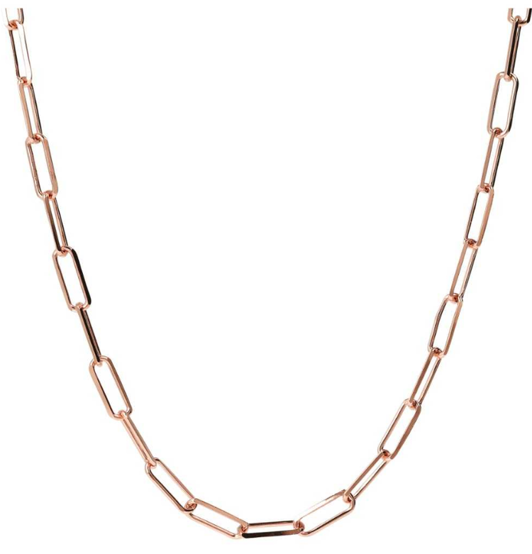 Rose Gold Rectangular Link Necklace