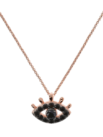 Pave Eye Pendant with Small Rolo