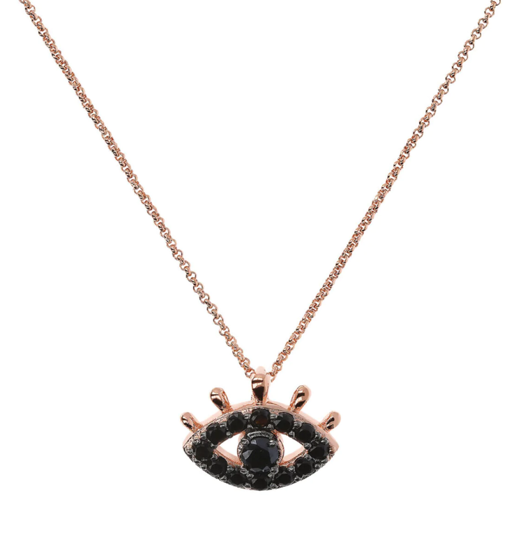 Pave Eye Pendant with Small Rolo