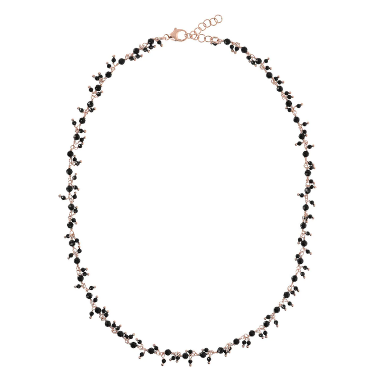 Black Multi Bead Rosary Necklace