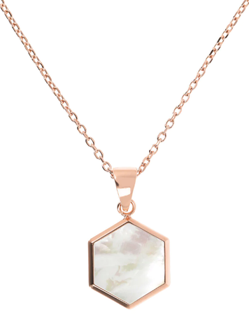 Small Hexagon Pendant Necklace