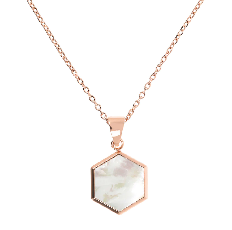 Small Hexagon Pendant Necklace